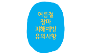 여름철 장마대비 피해예방유의사항